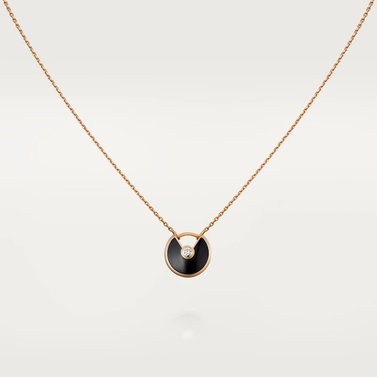 [Moco]AMULETTE ROSE GOLD ONYX NECKLACE