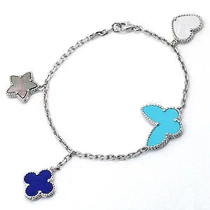 [Moco]LUCKY SPRING SILVER BRACELET 4 MOTIF