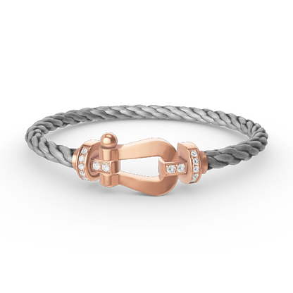 [Moco]FORCE LARGE HORSESHOE HALF DIAMOND BRACELET ROSE GOLD