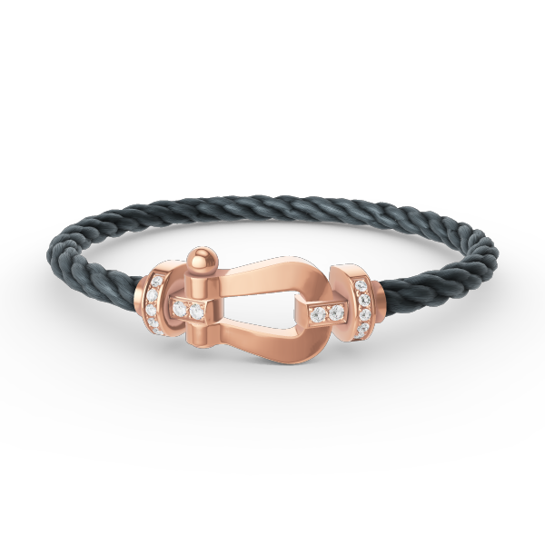 [Moco]FORCE LARGE HORSESHOE HALF DIAMOND BRACELET ROSE GOLD