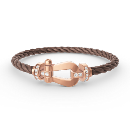 [Moco]FORCE LARGE HORSESHOE HALF DIAMOND BRACELET ROSE GOLD