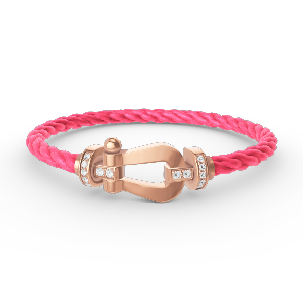 [Moco]FORCE LARGE HORSESHOE HALF DIAMOND BRACELET ROSE GOLD