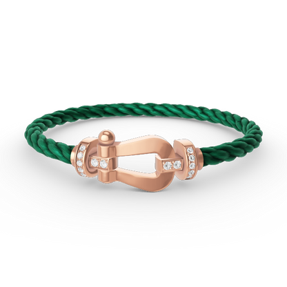 [Moco]FORCE LARGE HORSESHOE HALF DIAMOND BRACELET ROSE GOLD