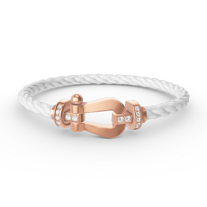 [Moco]FORCE LARGE HORSESHOE HALF DIAMOND BRACELET ROSE GOLD