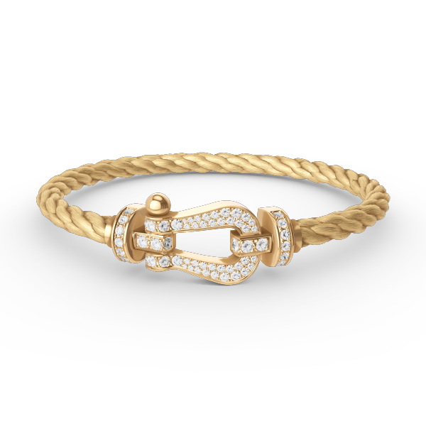 [Moco]FORCE LARGE HORSESHOE FULL DIAMOND BRACELET GOLD