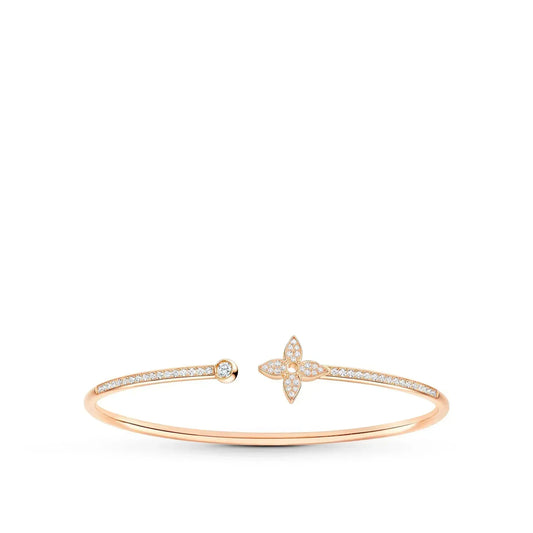 [Moco]IDYLLE PINK GOLD OPEN BRACELET DIAMOND PAVED