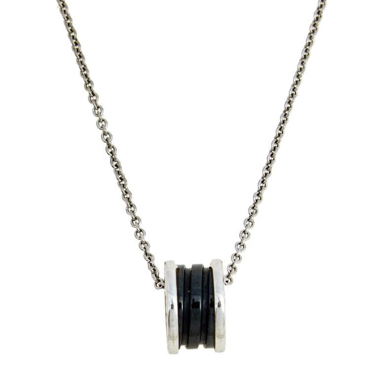 [Moco]ZERO 1 BLACK CERAMIC SILVER NECKLACE