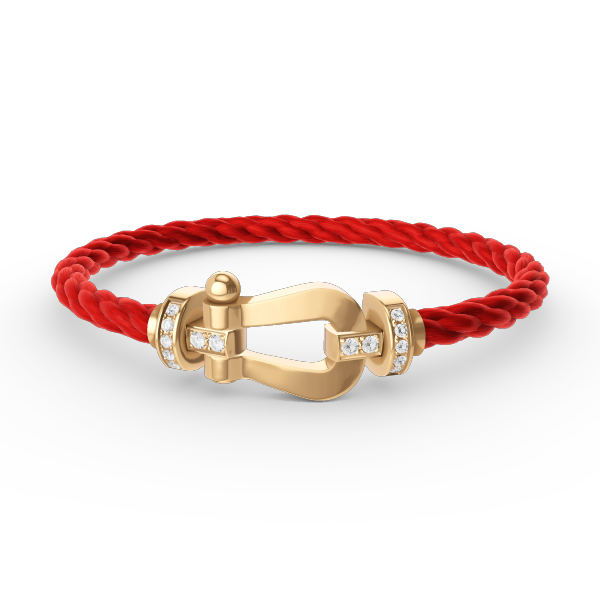 [Moco]FORCE LARGE HORSESHOE HALF DIAMOND BRACELET GOLD