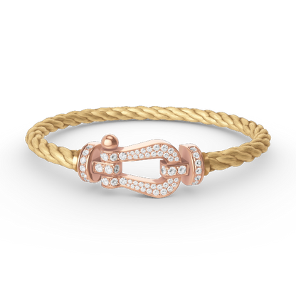 [Moco]FORCE LARGE HORSESHOE FULL DIAMOND BRACELET ROSE GOLD