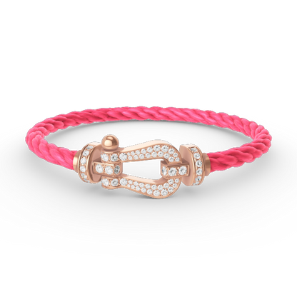 [Moco]FORCE LARGE HORSESHOE FULL DIAMOND BRACELET ROSE GOLD