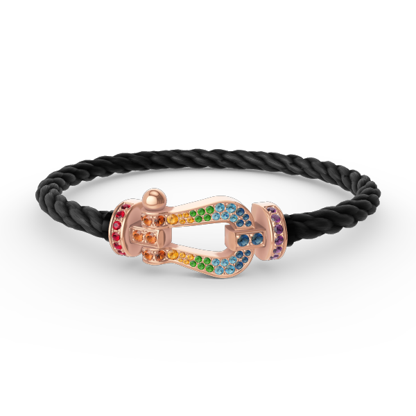 [Moco]FORCE LARGE HORSESHOE  COLORED DIAMOND BRACELET ROSE GOLD