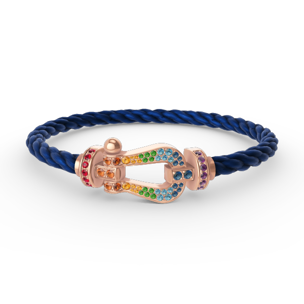 [Moco]FORCE LARGE HORSESHOE  COLORED DIAMOND BRACELET ROSE GOLD