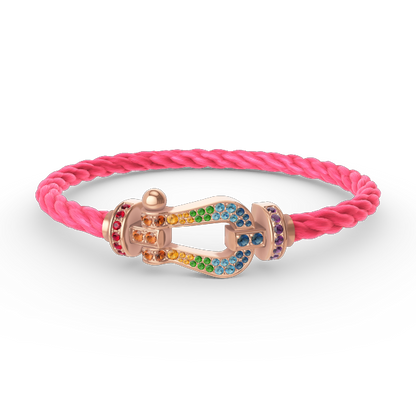 [Moco]FORCE LARGE HORSESHOE  COLORED DIAMOND BRACELET ROSE GOLD