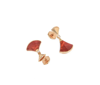 [Moco]DREAM Carnelian PINK GOLD EARRINGS