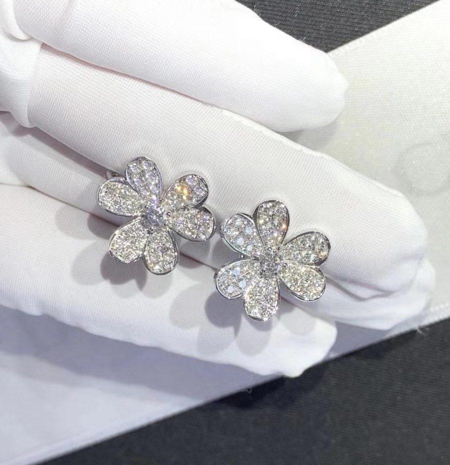 [Moco]FRIVOLE SILVER FLOWER DIAMOND EARRINGS