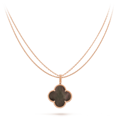 [Moco]CLOVER 25MM GOLD DARK MOP BIG CLOVER NECKLACE