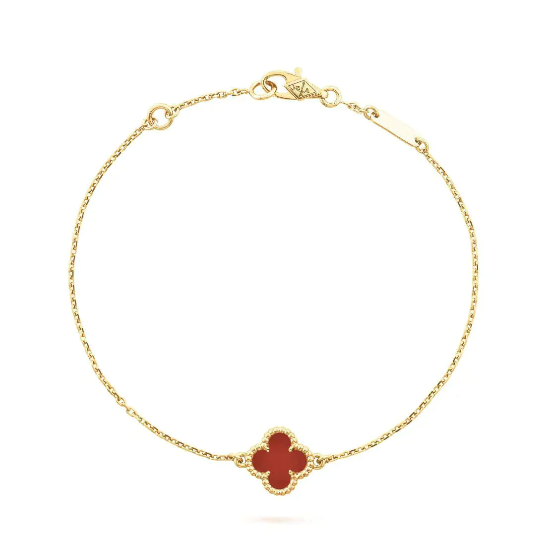 [Moco]CLOVER  CARNELIAN SINGLE FLOWER BRACELET