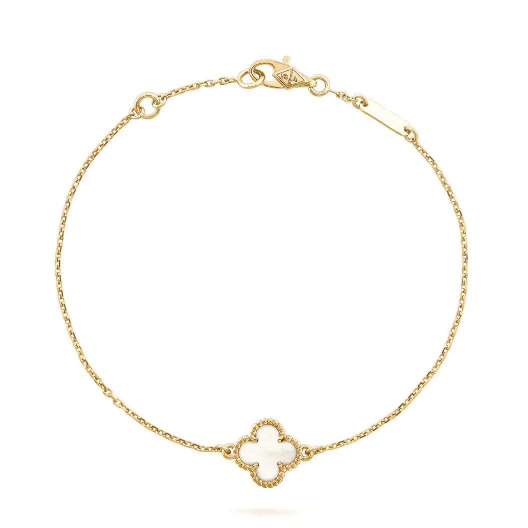 [Moco]CLOVER WHITE MOP SINGLE FLOWER BRACELET