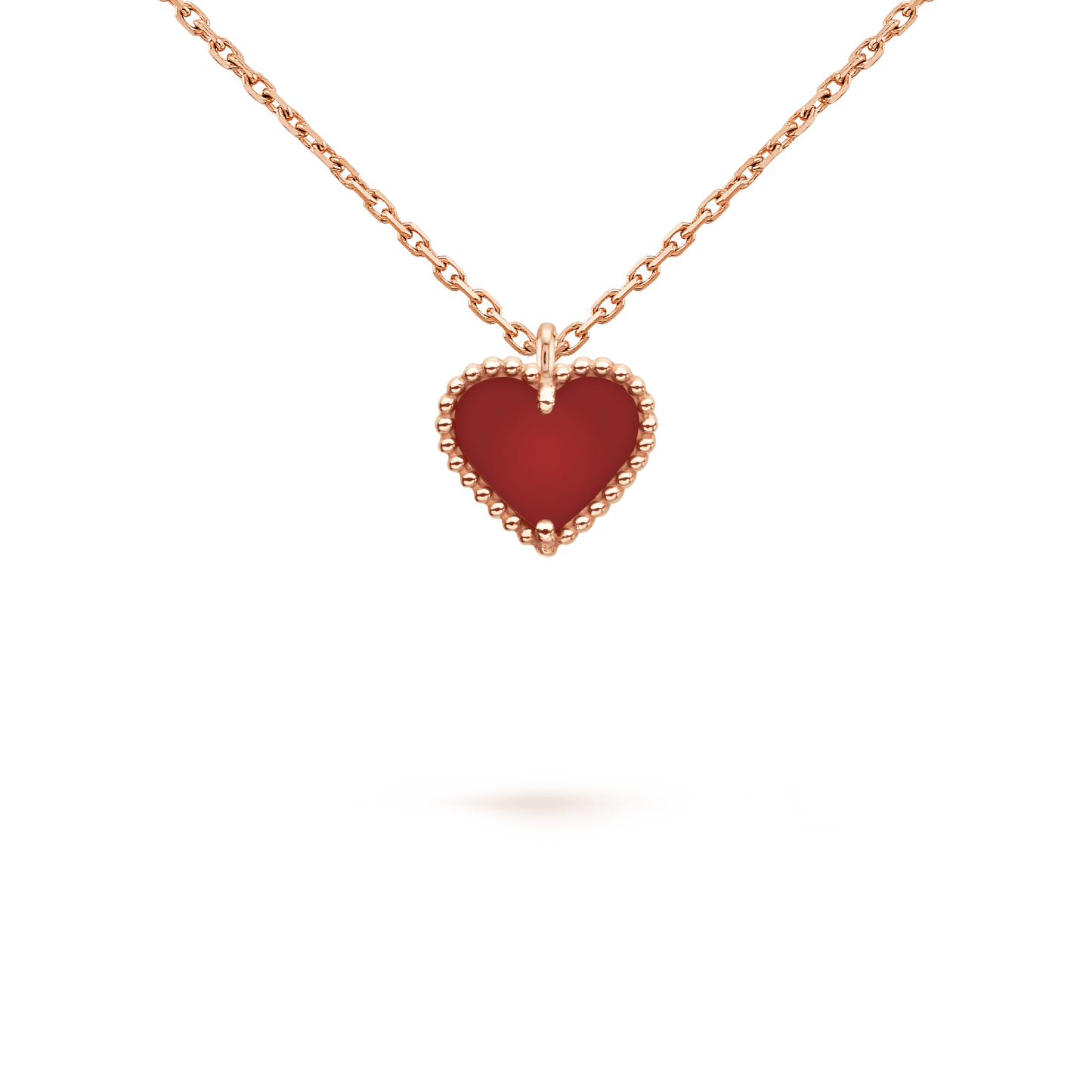 [Moco]SWEET CLOVER CARNELIAN HEART NECKLACE