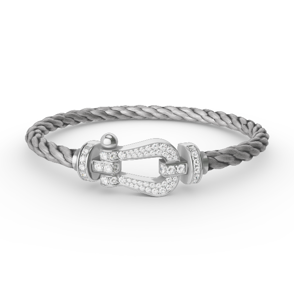 [Moco]FORCE LARGE HORSESHOE FULL DIAMOND BRACELET SILVER