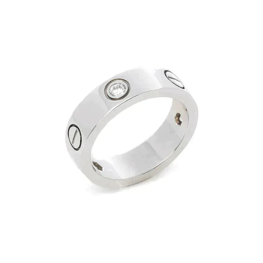 [Moco]LOVE RING 5.5MM 3 DIAMONDS SILVER